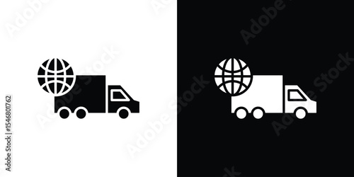 Global Logistic icon of a flat style vector
