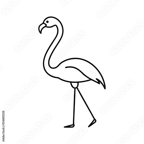 Flamingo Balancing Line Drawing