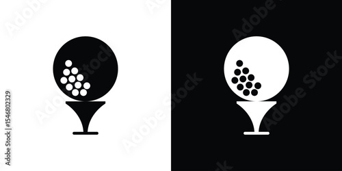 Golf ball icon of a flat style vector