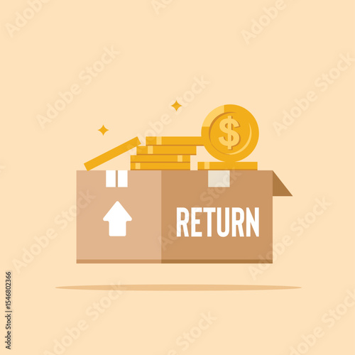gold coins, cardboard with stacks of coins resulting from increased investment. bullish economy