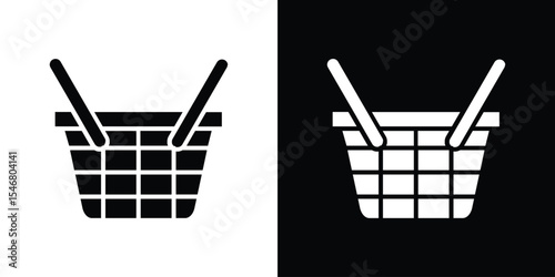 Grocery basket icon of a flat style vector