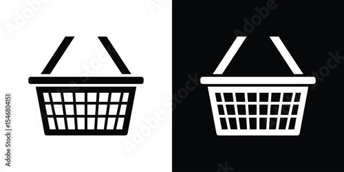 Grocery basket icon of a flat style vector