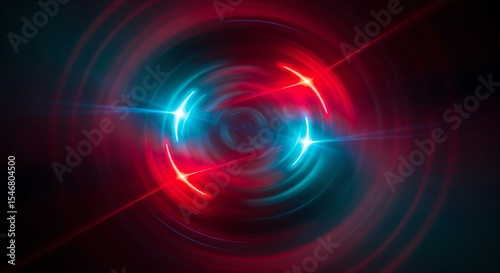 Abstract neon light effects in red and blue colors motion blur background