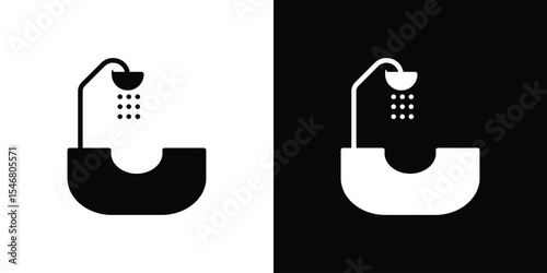 Hair washer sink icon of a flat style vector