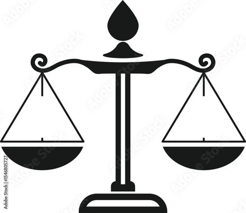 Balance Justice Scale Icon Illustration
