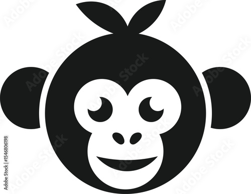 Cute Monkey Face Vector Icon