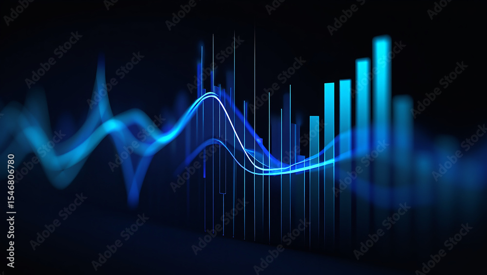 Fototapeta premium Abstract visualization of data trends business growth chart and analytics