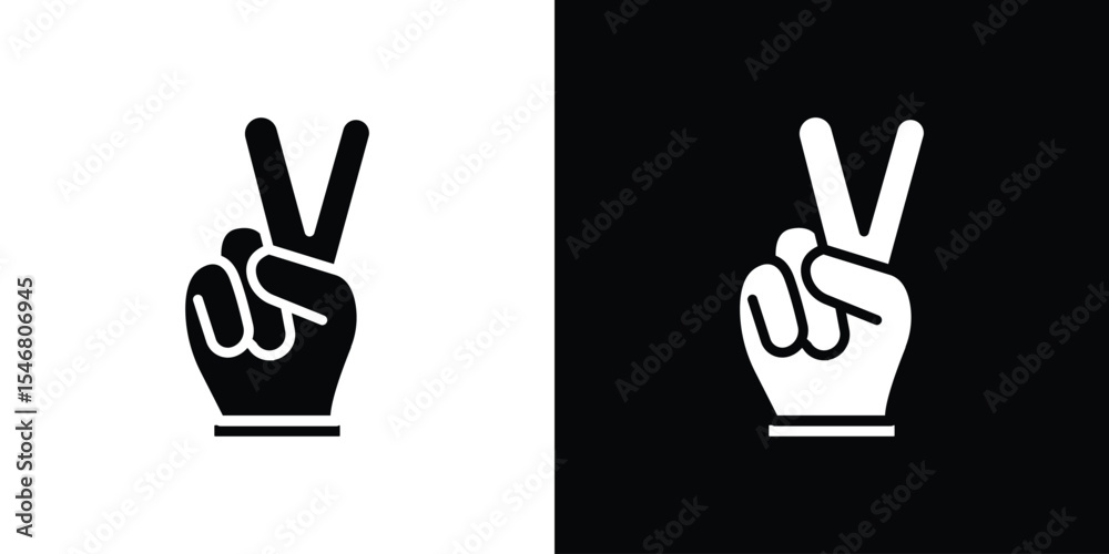 Fototapeta premium Hand peace icon of a flat style vector
