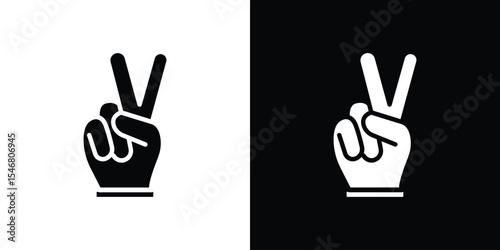 Hand peace icon of a flat style vector