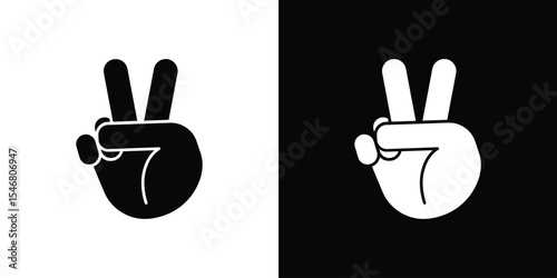 Hand peace icon of a flat style vector