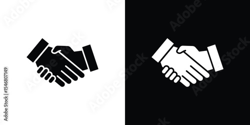 Handshake icon of a flat style vector