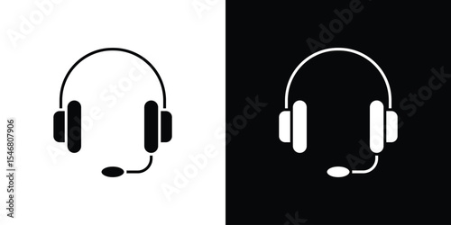 Headphones icon of a flat style vector