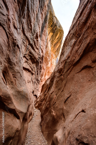 Eroded by water and wind cliffs in the canyon, Little Wild Horse Canyon, San Rafael Swell, Utah