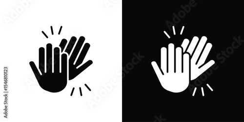 High Five icon of a flat style vector