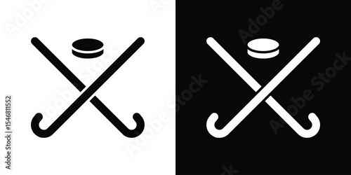 Hockey sticks icon of a flat style vector