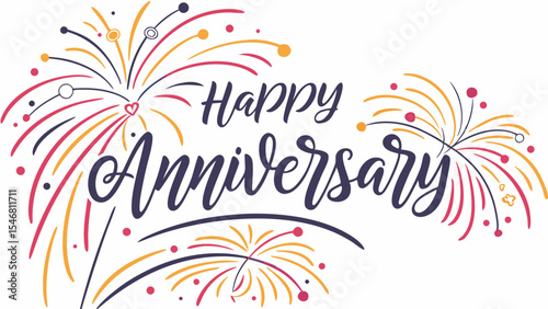 Celebrate with AI Happy Anniversary Fireworks – Generated AI Design