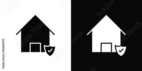 Home insurance icon of a flat style vector