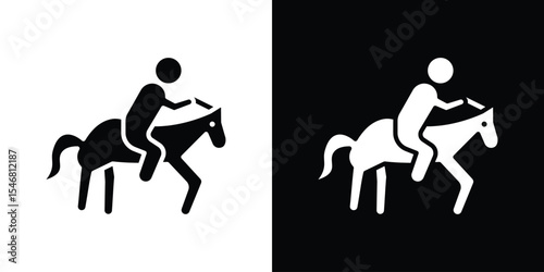 Horse riding icon of a flat style vector