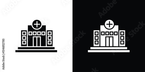 Hospital icon of a flat style vector