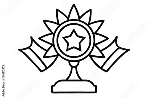 Represents achievement, victory, or a top award in competitions or recognition events. 