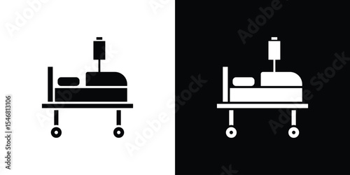 Hospitalized icon of a flat style vector