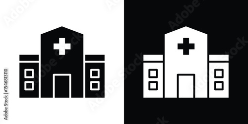 Hospital icon of a flat style vector