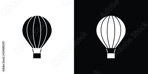 Hot air balloon icon of a flat style vector