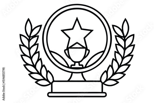 Represents achievement, victory, or a top award in competitions or recognition events. 