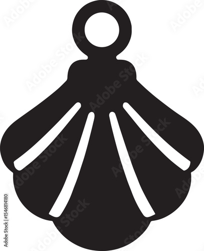 Silhouette of shell-shaped jewelry, perfect for beach fashion, accessory design, and coastal-inspired artwork.