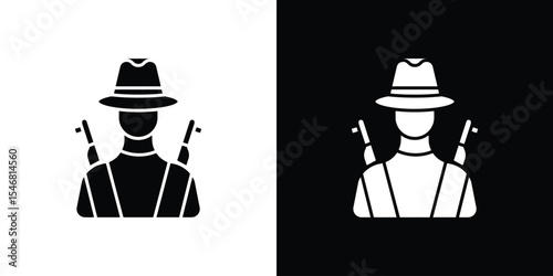Hunter icon of a flat style vector