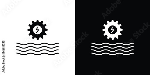 Hydraulic energy icon of a flat style vector
