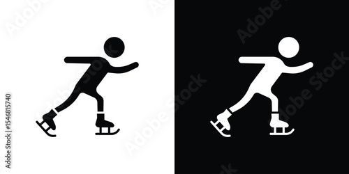 Ice skate icon of a flat style vector