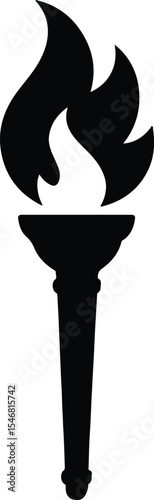 Silhouette flaming torch symbol of motivation achievement and inspiration Vector Illustration