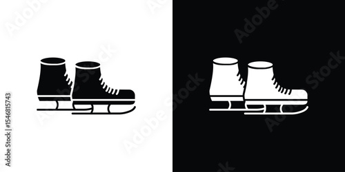 Ice skating icon of a flat style vector