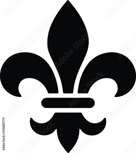 Silhouette Fleur de Lis symbol decorative emblem royal heraldry Vector Illustration