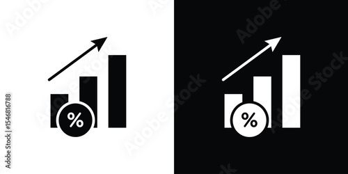 Increase rate icon of a flat style vector
