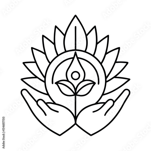 Healing Hands Minimal Line Symbol