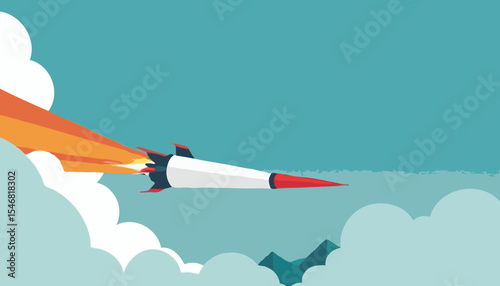 Success achievement, boost growth development to reach target, leadership to win business challenge, startup, entrepreneur or ambition to win, businessman riding fast rocket to reach success sta
