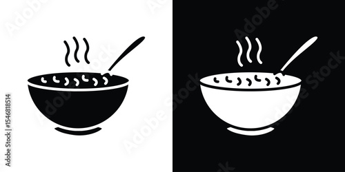 Japanese soup bowl icon of a flat style vector
