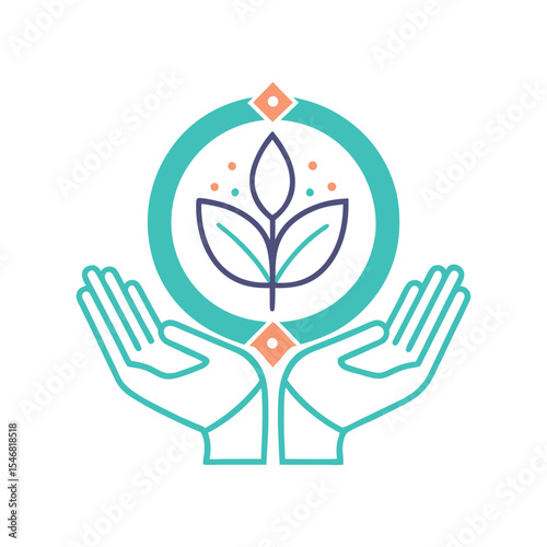 Simple Healing Hands Icon Illustration