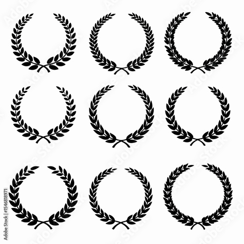 Laurel wreaths celebration badge award heraldry