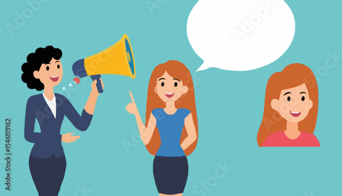 Did you know, fun fact, idea or advice message, useful knowledge or wisdom, expert information, explanation or solution, useful tips concept, woman talk on megaphone on did you know speech bubbl