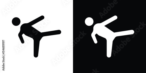 Karate fighter icon of a flat style vector