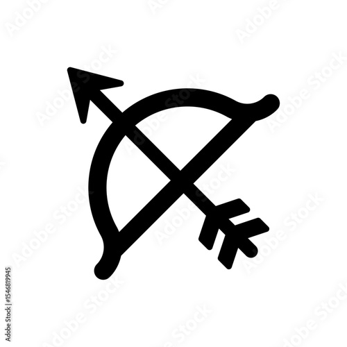 Archery Icon Bow and Arrow Design Element