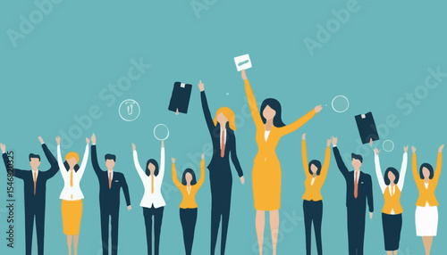 Empowerment or encouragement to help employee reach career success, woman leadership, support or help for work achievement, reward or job promotion concept, helping hand help businesswoman reach sta