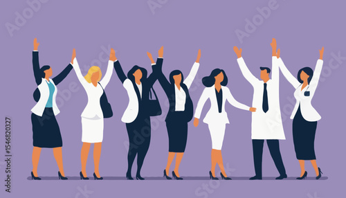 Empowerment or encouragement to help employee reach career success, woman leadership, support or help for work achievement, reward or job promotion concept, helping hand help businesswoman reach sta