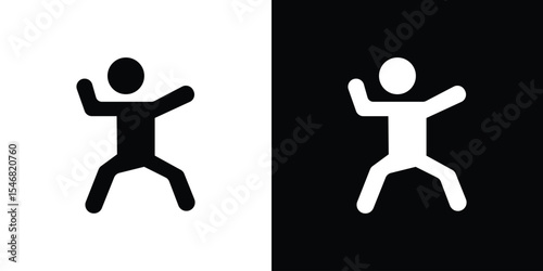 Kung fu icon of a flat style vector