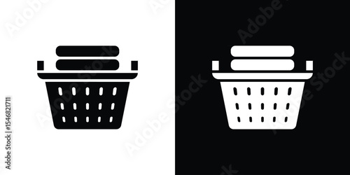 laundry hamper icon of a flat style vector