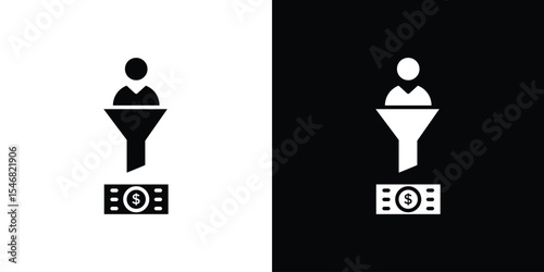 Lead conversion icon of a flat style vector