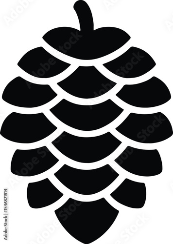 Silhouette hop cone single black and white icon Vector Illustration